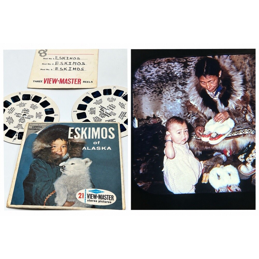 Vintage 1960 View-Master Eskimos of Alaska Reels 1 & 2 A1021 A1022 Sawyer’s